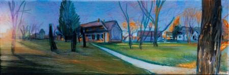 Szolnoki művésztelep 20x60 cm olaj vászon